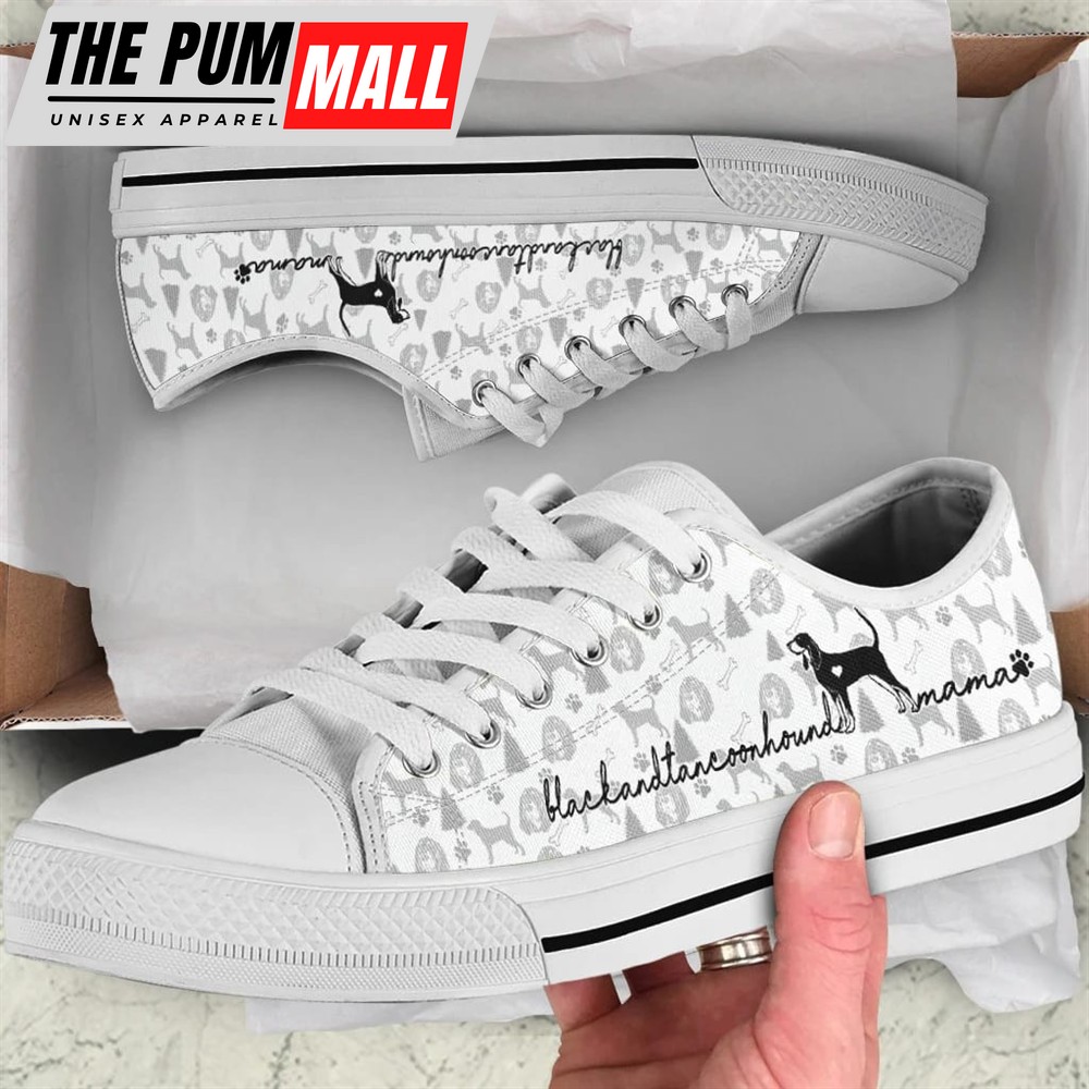 Black and Tan Coonhound Low Top Shoes – Sneaker For Dog Walking – Christmas Holiday Gift For Dog Lovers