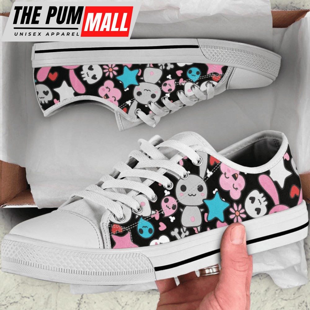 Black & Blue Kawaii Goth Bunny Low Top Shoes Sneaker PN205192Sb