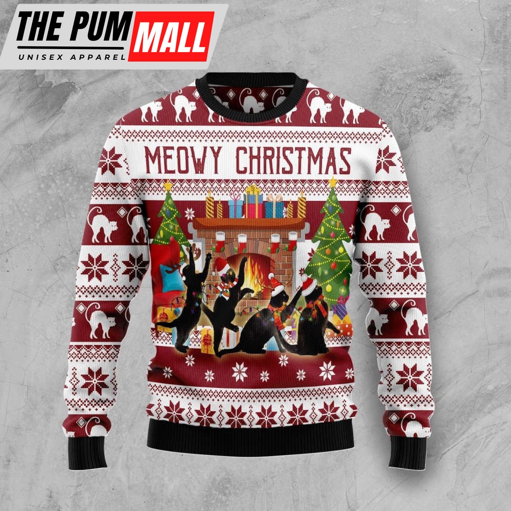 Black Cat Christmas Dancing TG5102 Ugly Sweater – Best Christmas Gift Noel Malalan Signature