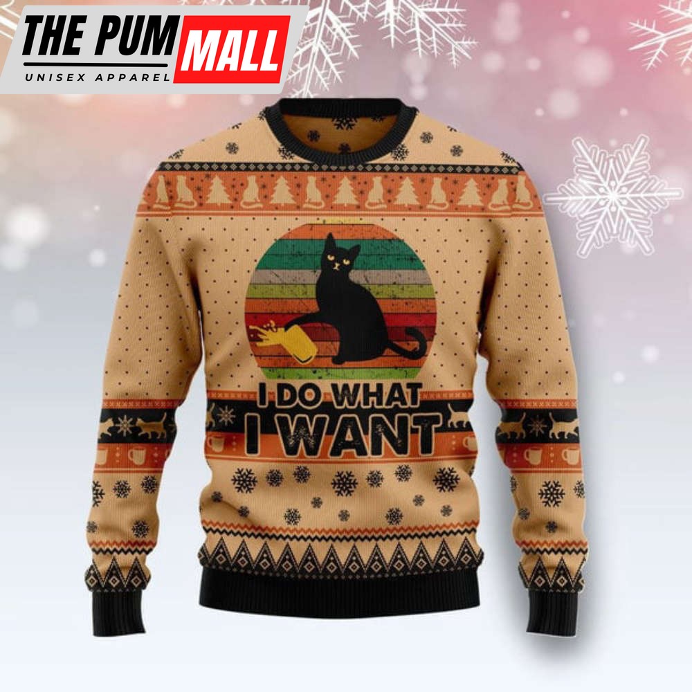Black Cat Funny Ugly Christmas Sweater For Cat Lovers, Gift For Christmas