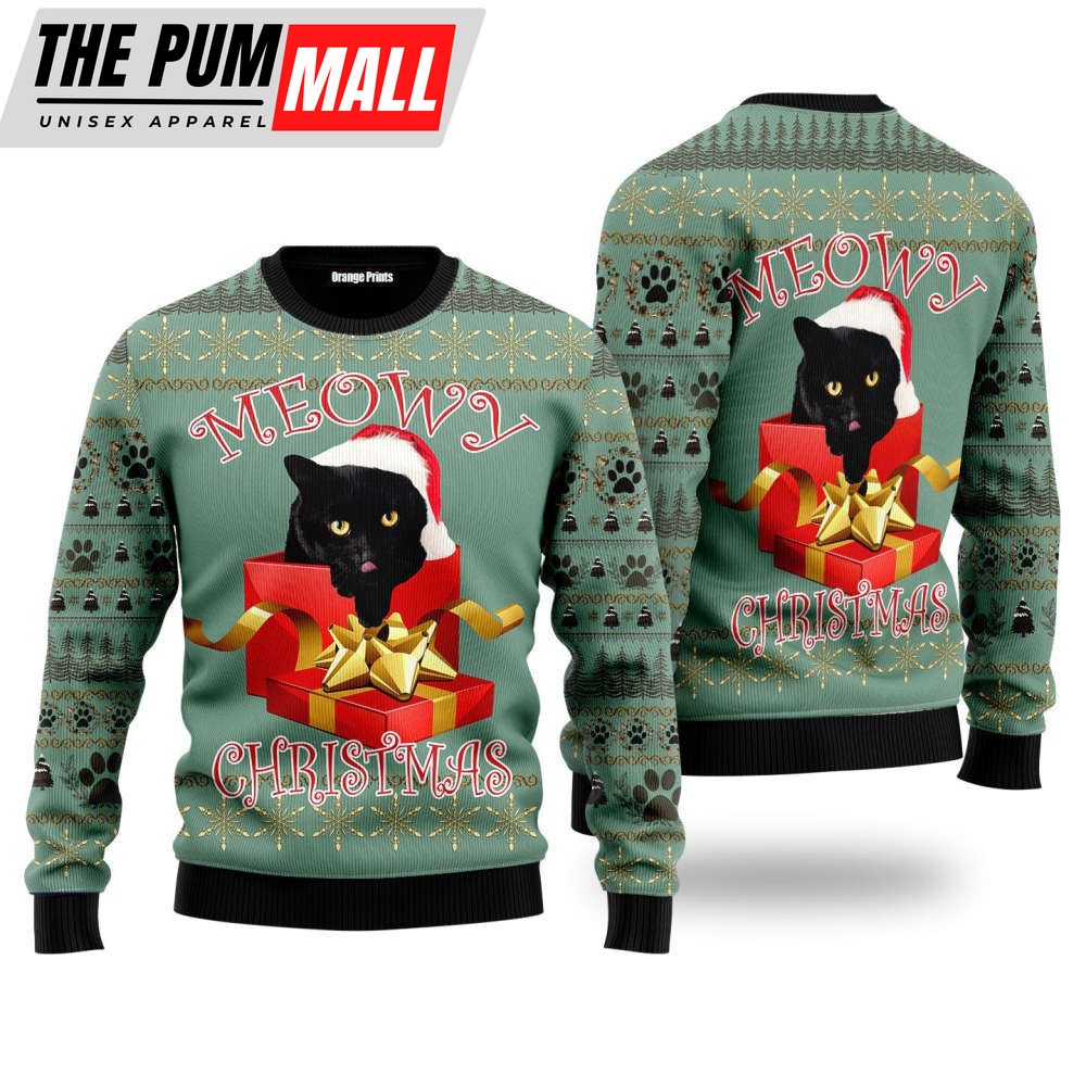Black Cat Gift Ugly Christmas Sweater For Men And Women, Gift For Christmas 2023