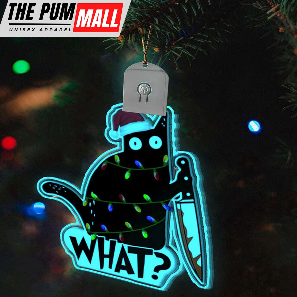 Black Cat Led Christmas Ornament Scary Cat Light Up Christmas Tree Ornament 2023 Limited Edition