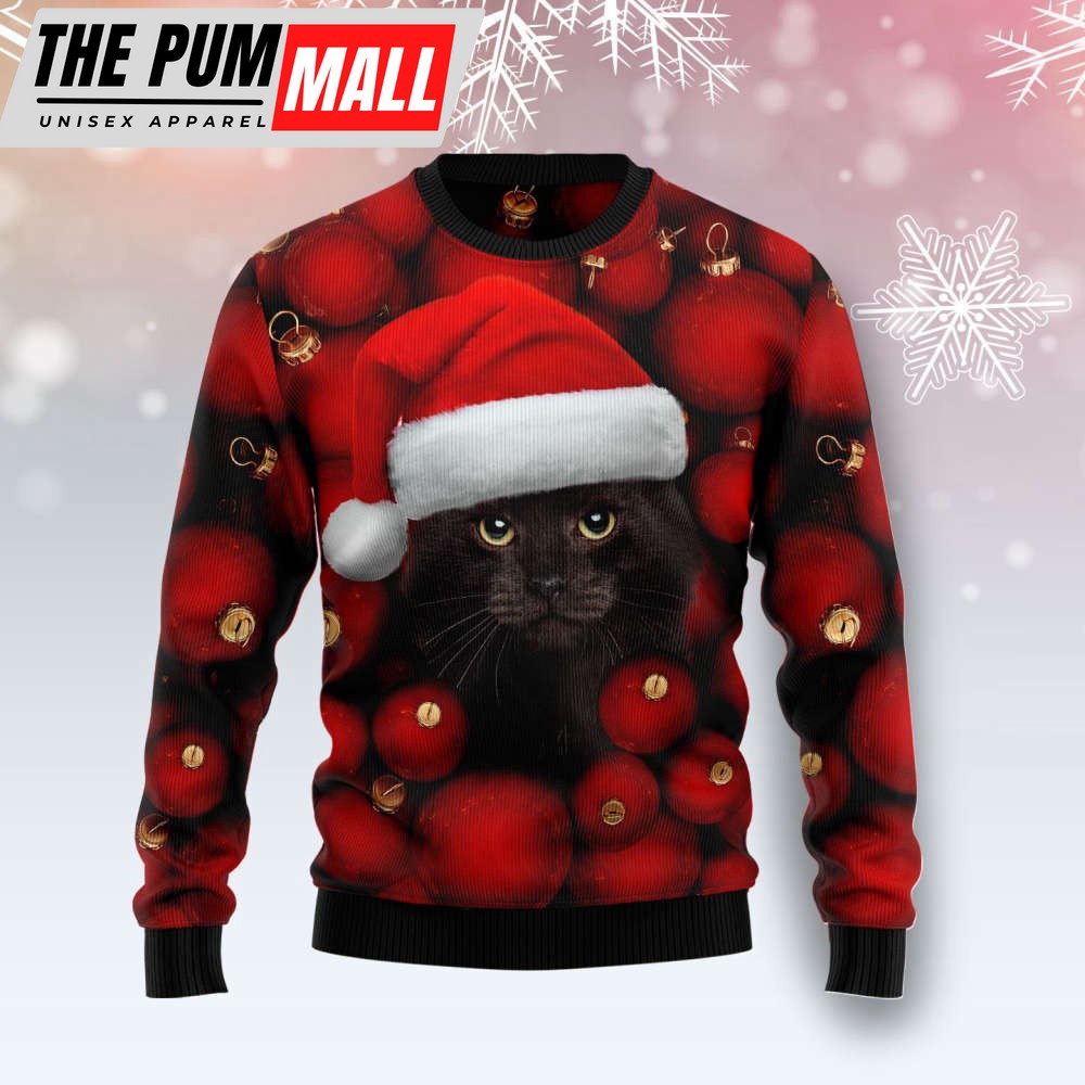 Black Cat Ornament Ugly Christmas Sweater, Gift For Christmas 2023