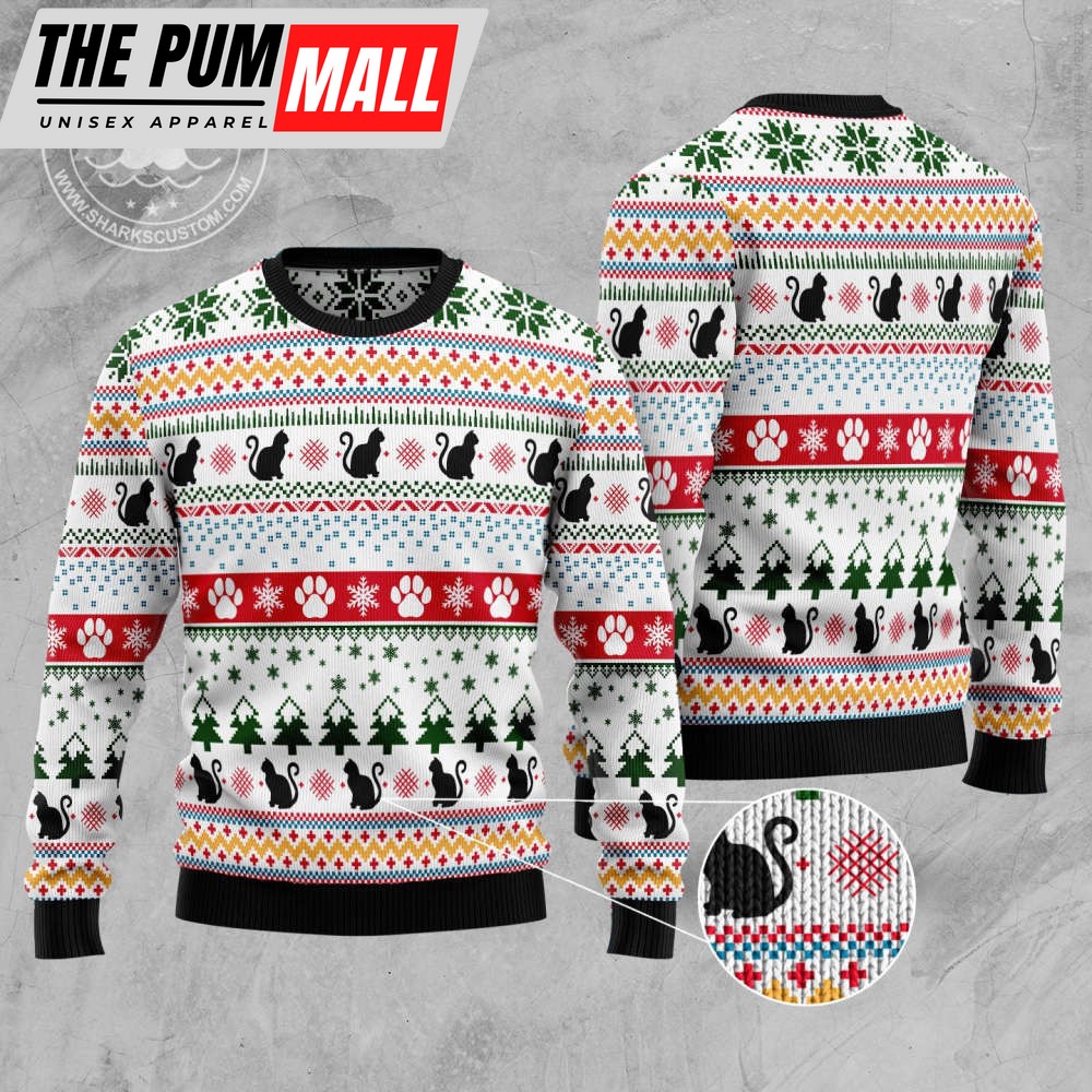 black-cat-pattern-ugly-christmas-sweater-b0ef6l4z Black Cat Pattern Ugly Christmas Sweater