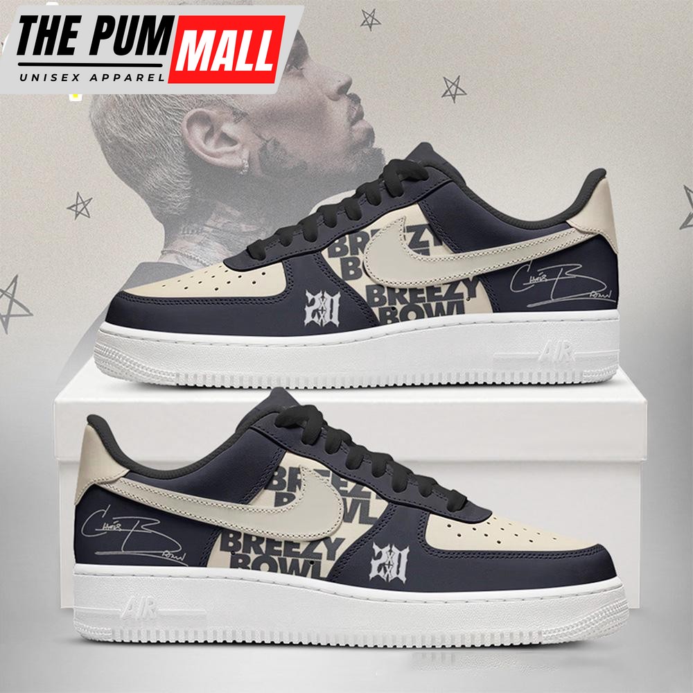 Black Chris Brown Air Force 1 Shoes For Fans