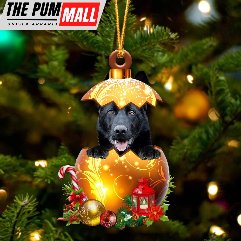 Black German Shepherd In Golden Egg Christmas Ornament – Car Ornament – Unique Dog Gifts For Owners Limited Edition