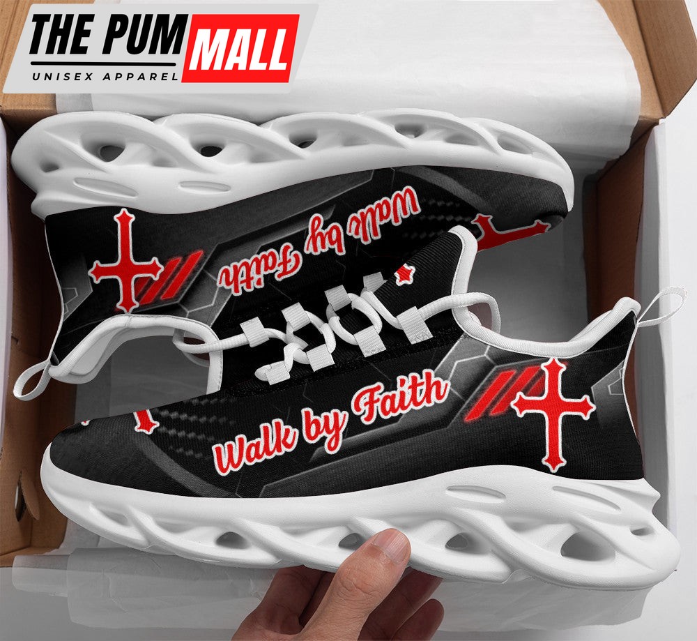Black Jesus Walk By Faith Running Sneakers 2 Max Soul Shoes For Men And Women