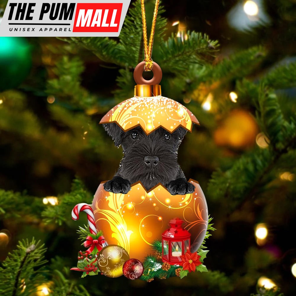 Black Miniature Schnauzer In Golden Egg Christmas Ornament – Car Ornament – Unique Dog Gifts For Owners Limited Edition