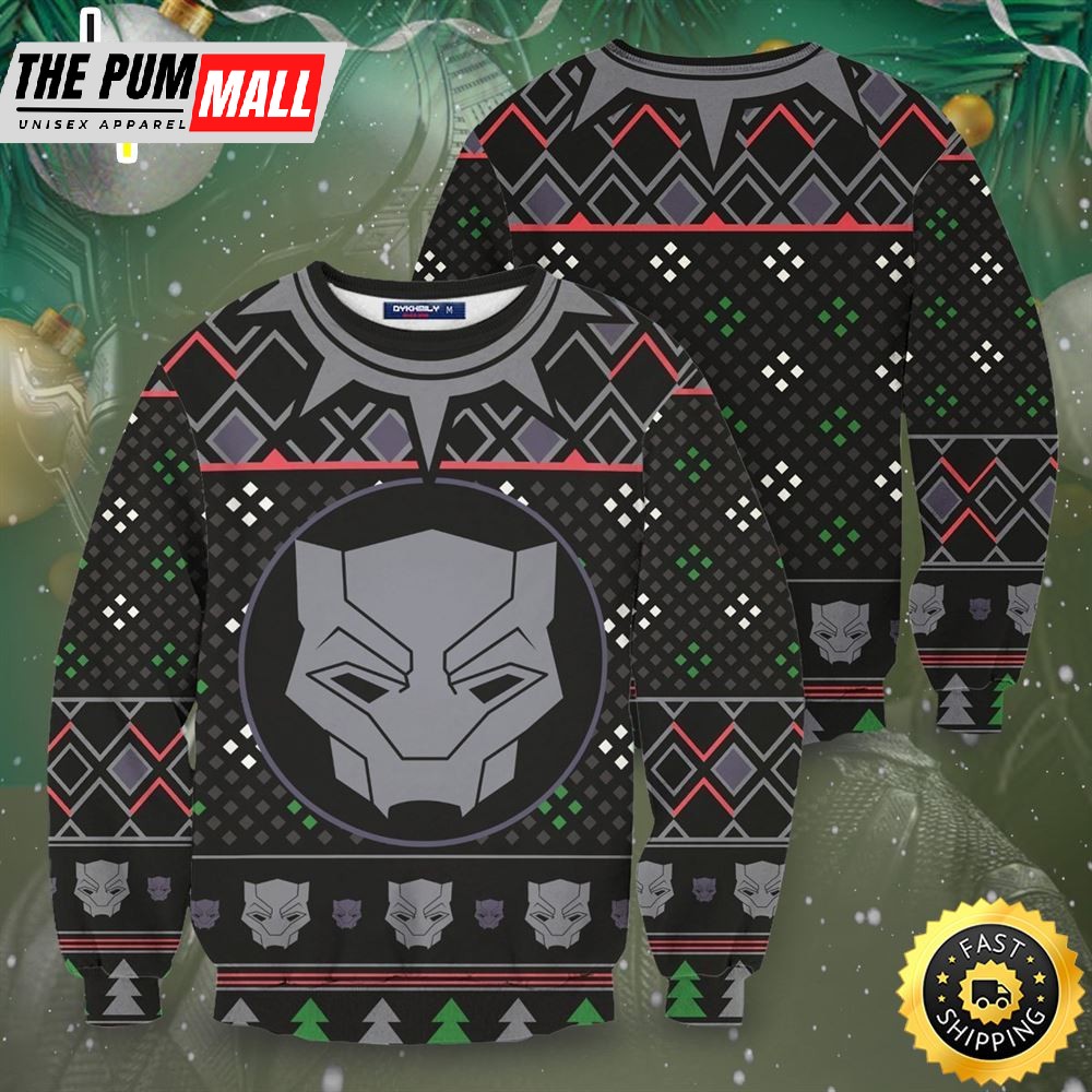 Black Panther Mask Wakanda Marvel Christmas Marvel Christmas Sweater
