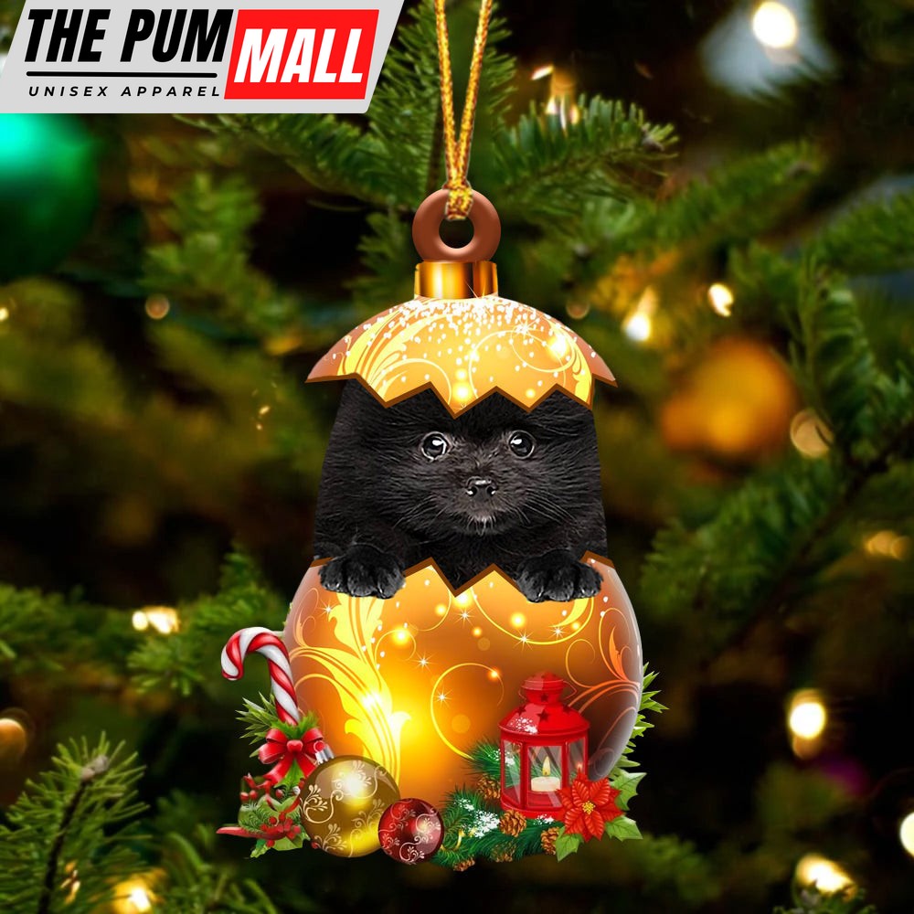 Black Pomeranian In Golden Egg Christmas Ornament – Car Ornament – Unique Dog Gifts For Owners Limited Edition