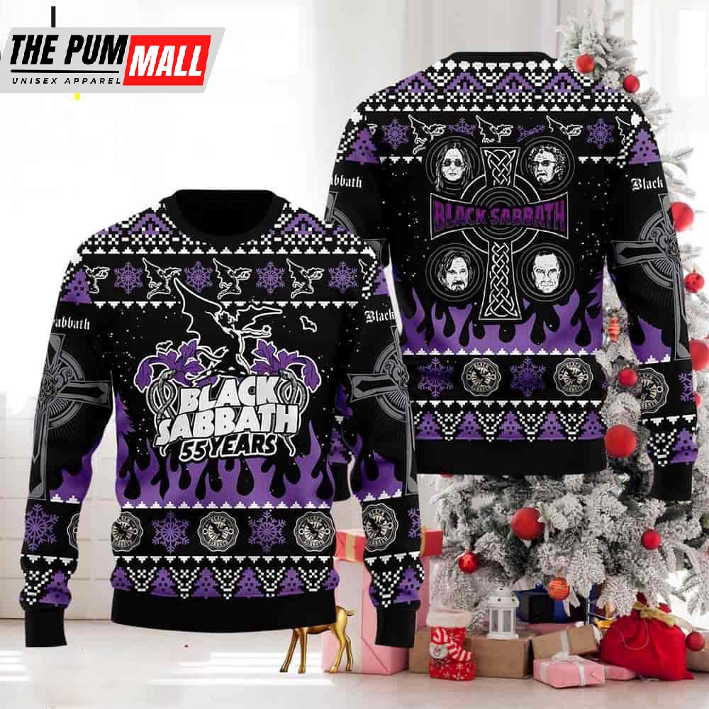 Black Sabbath Heavy Metal Rock Band 55 Years Anniversary Ugly Christmas Sweater