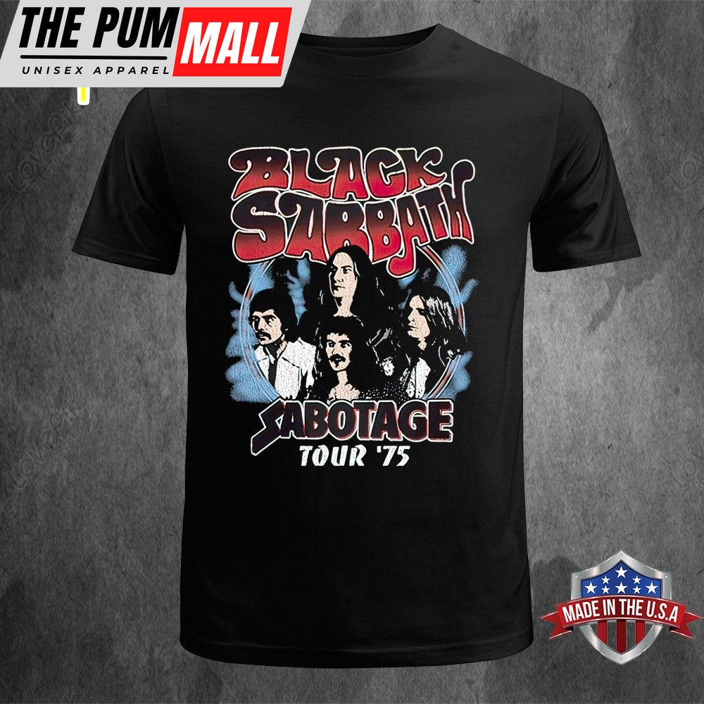 Black Sabbath Sabotage 75 Tour Unisex T-Shirt