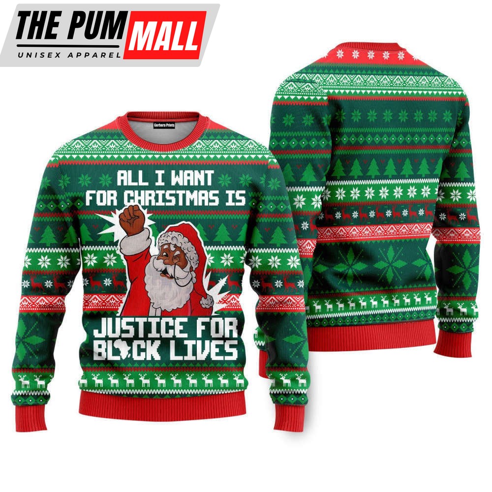 Black Santa Ugly Christmas Sweater, Best Gift For Christmas 2023
