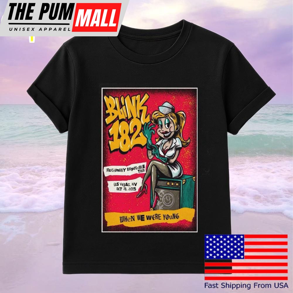 Blink 182 Live 2025 Las Vegas Festival Grounds In Las Vegas Tour T-Shirt