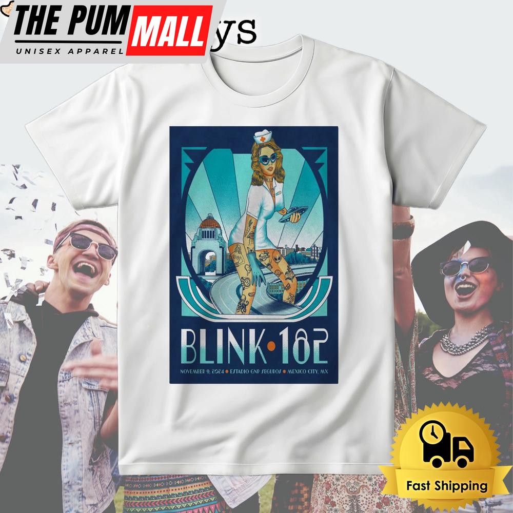 Blink 182 Tour On Nov 9 2024 Estadio GNP Seguros In Mexico City T Shirt