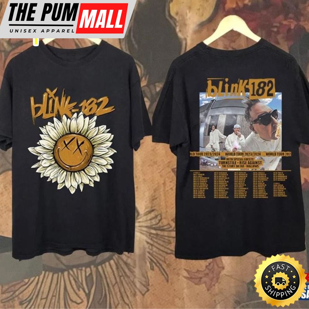 Blink 182 World Tour 2023 Shirt Vintage Retro Band Tee Unisex