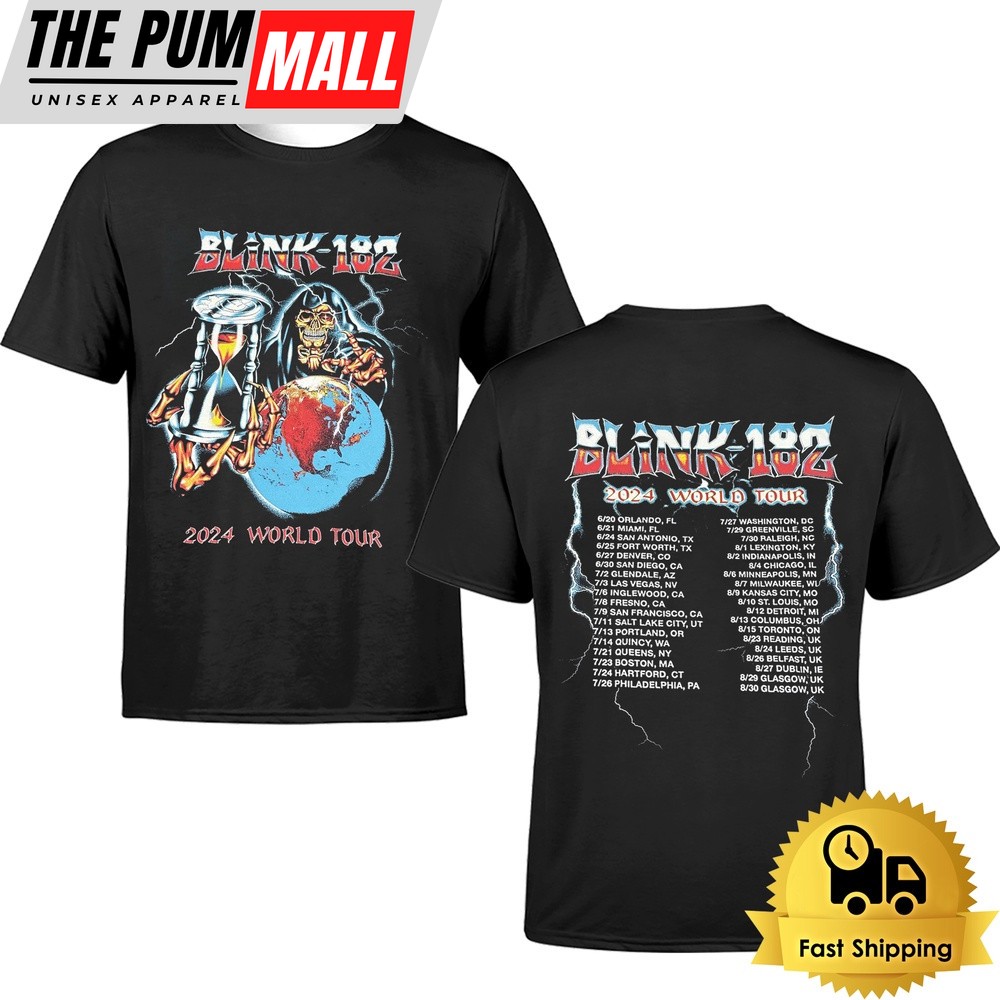 Blink 182 World Tour 2024 T Shirt