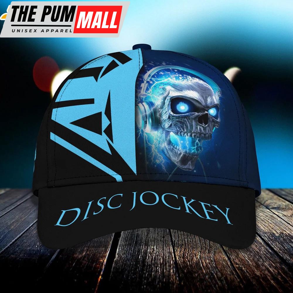 Blue DJ Skull Light Thunder Classic Baseball Cap
