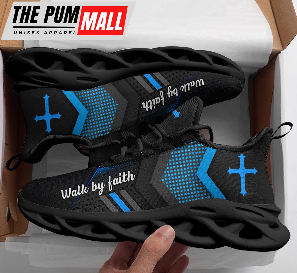 Blue Jesus Walk By Faith Running Sneakers 3 Max Soul Shoes For Men And Women