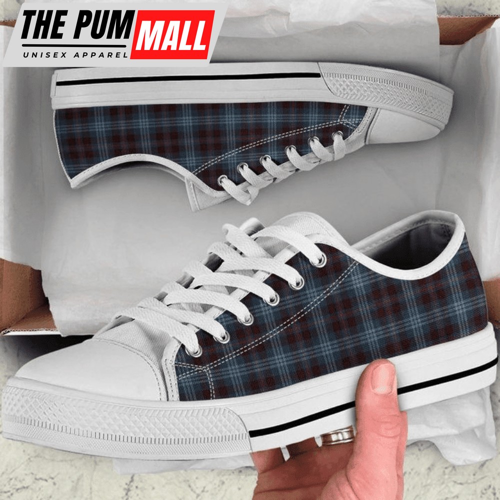 Blue Plaid Low Top Shoes PN205246Sb – Comfortable & Trendy Footwear