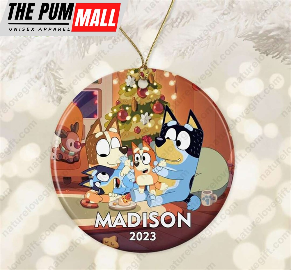 Bluey Family Custom Name On Ornament Christmas Tree Decoration Limited Edition