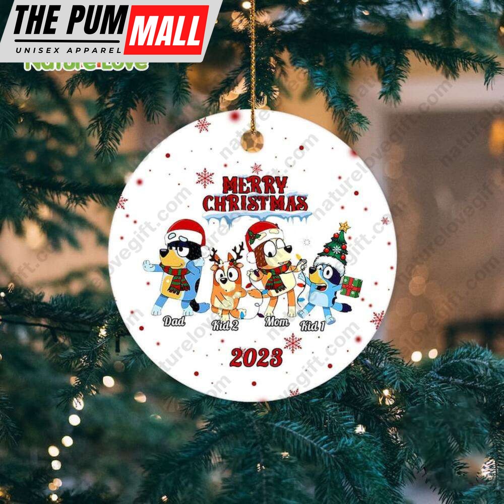 Bluey Personalized Family Ornament With Name Christmas Tree Decoration Limited Edition