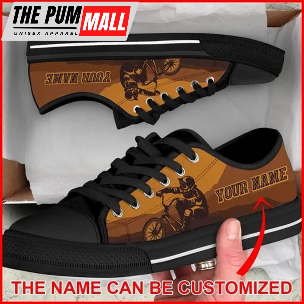 BMX Mountain Personalized Canvas Low Top Shoes – Low Top Shoes Mens, Women