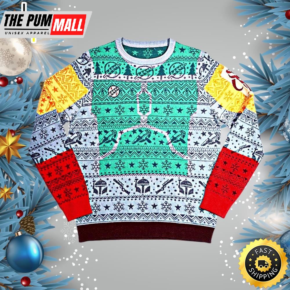 Boba Fett Difuzed Ugly Christmas Sweater