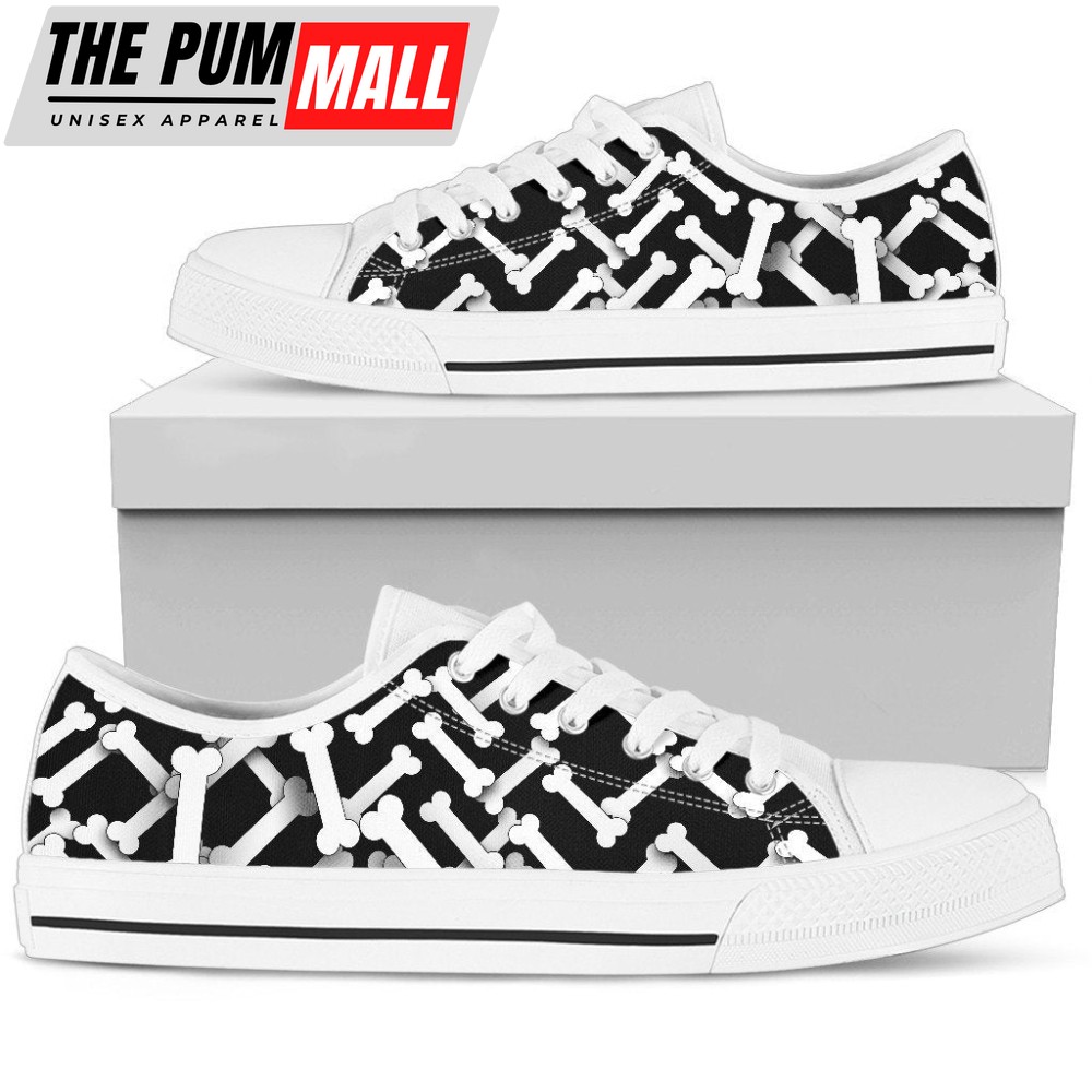 Bones Pattern Low Top Shoes Stylish PL18032009 Footwear