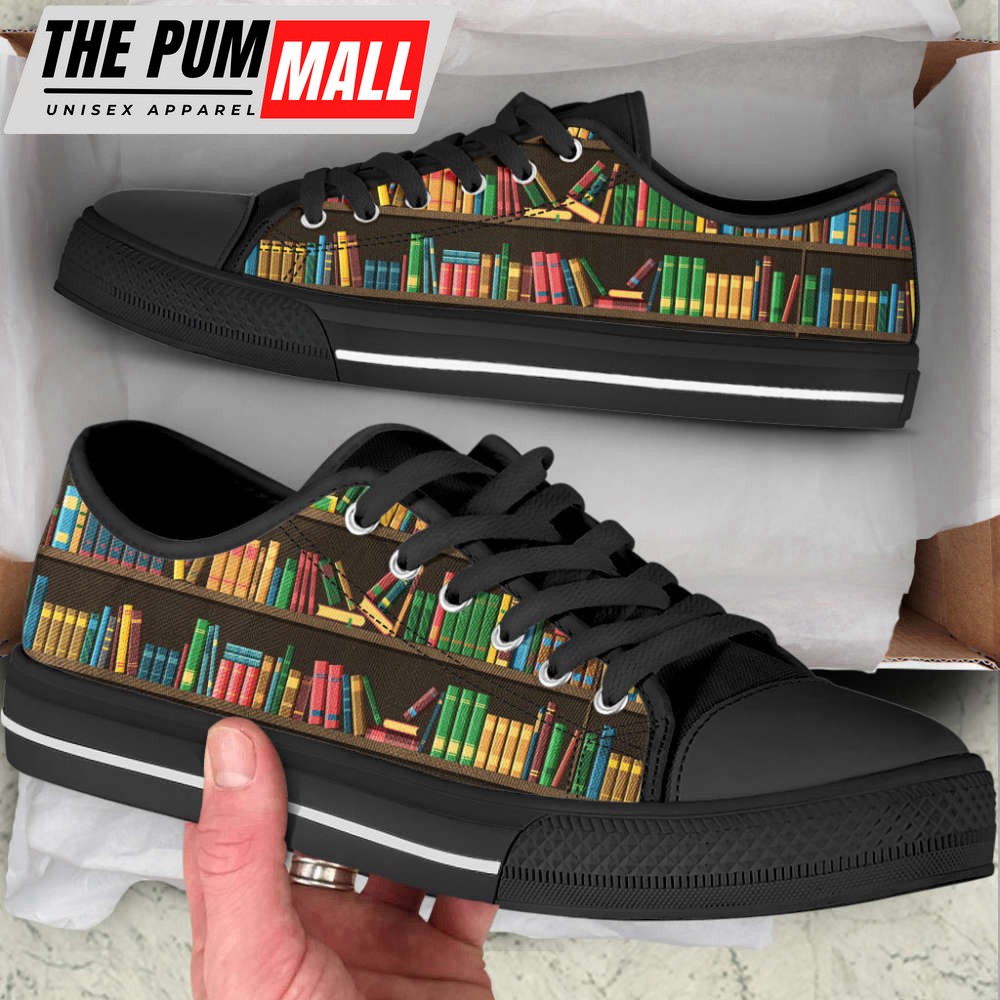 book-shelf-color-low-top-shoes-canvas-print-lowtop-casual-trendy-fashion-rcy7hvg0 Book Shelf Color Low Top Shoes Canvas Print Lowtop Casual Trendy Fashion