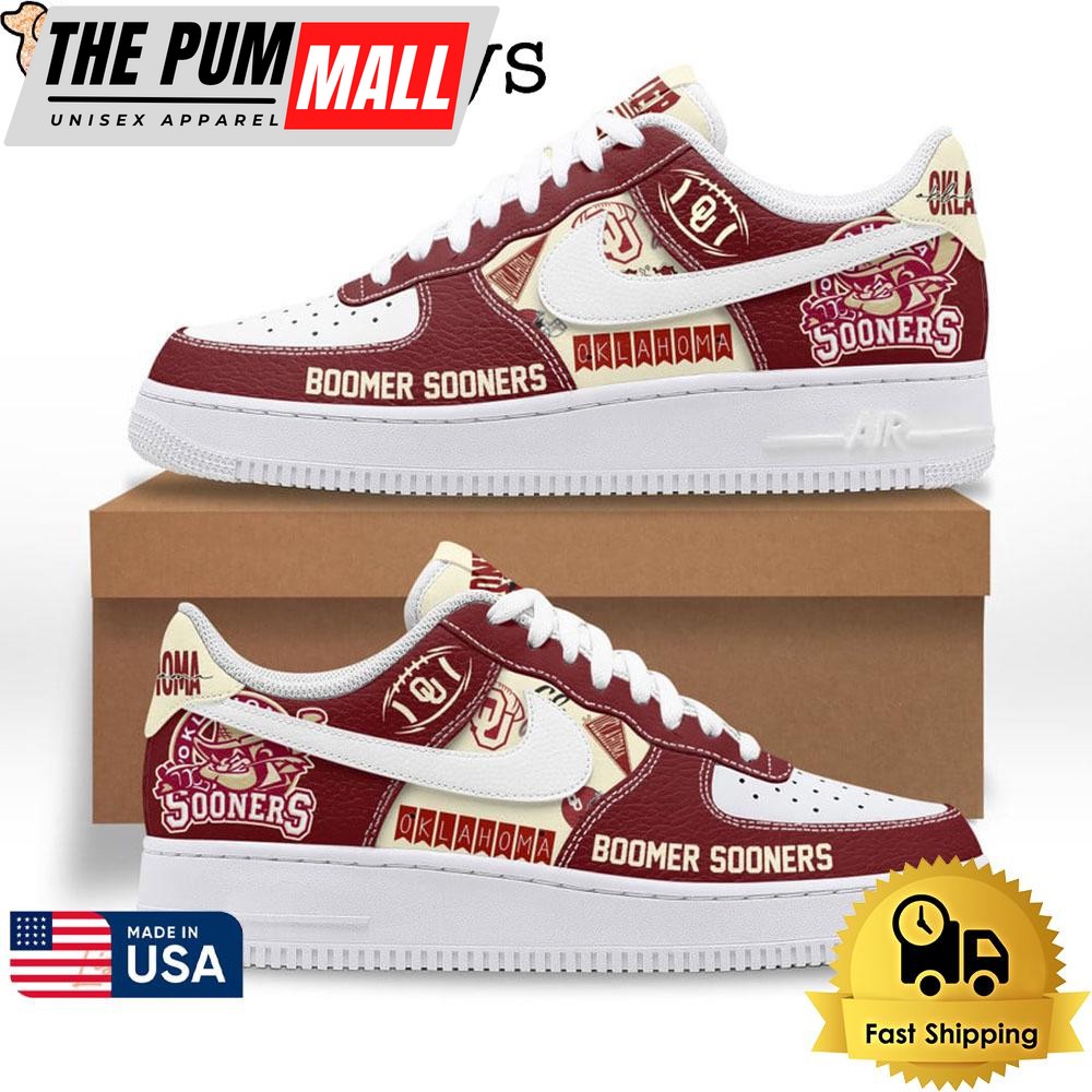 Boomer Sooner Oklahoma Logo Air Force 1 Shoes