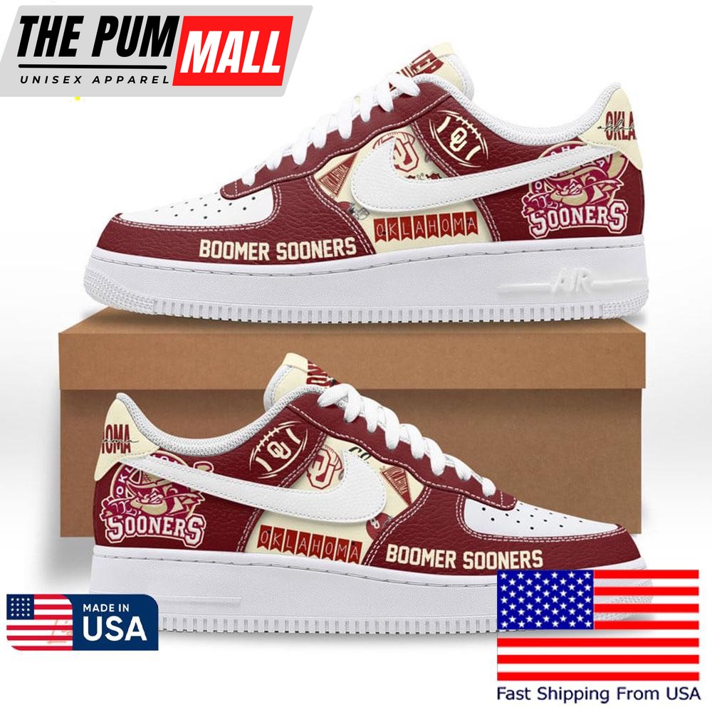 Boomer Sooner Oklahoma Logo Air Force 1 Shoes