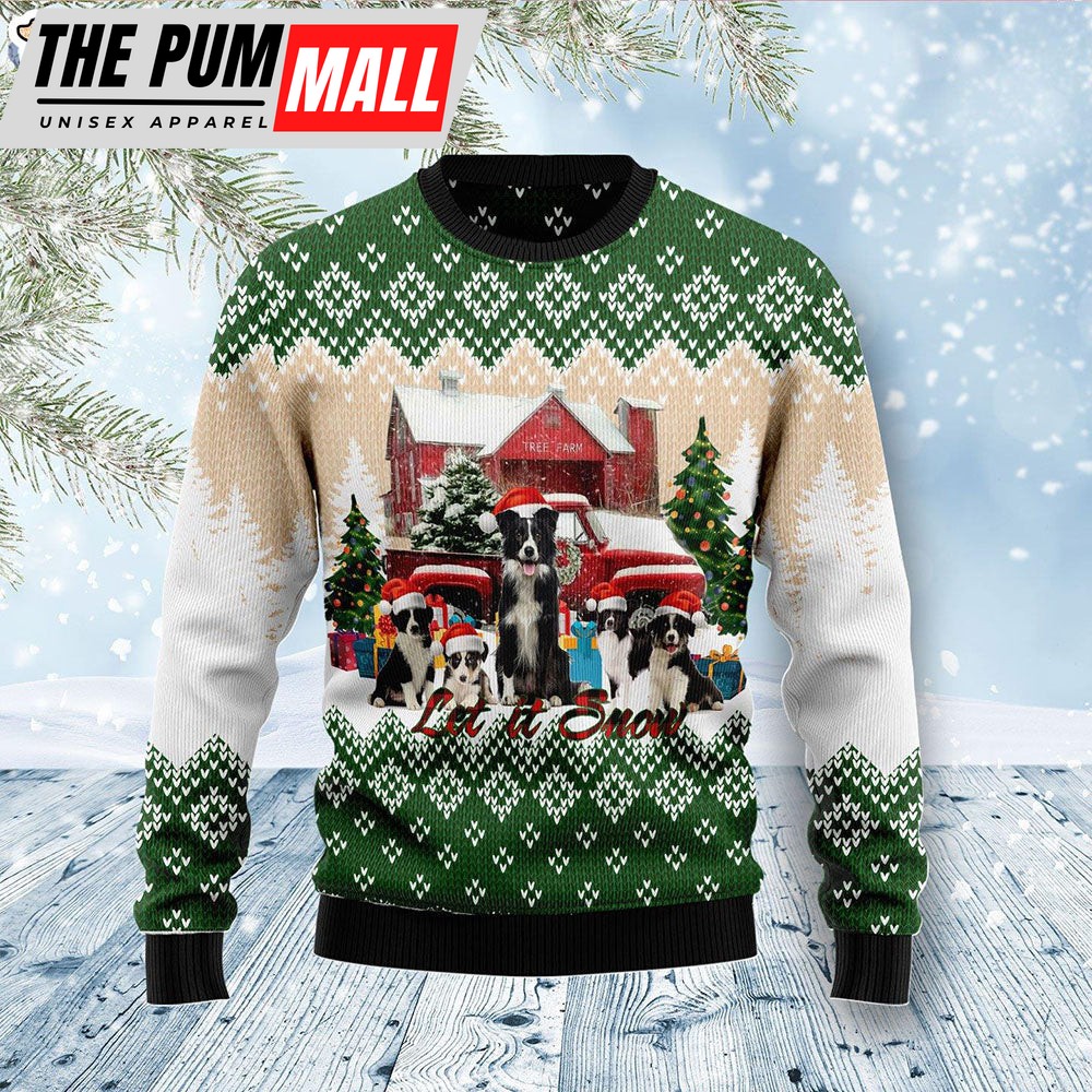 Border Collie Let It Snow Dog Lover Ugly Christmas Sweater – Christmas Gift For Pet Lovers