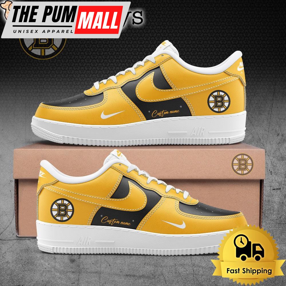 Boston Bruins Unceasing footsteps, passion leads the way Custom name Air Force 1 Shoes