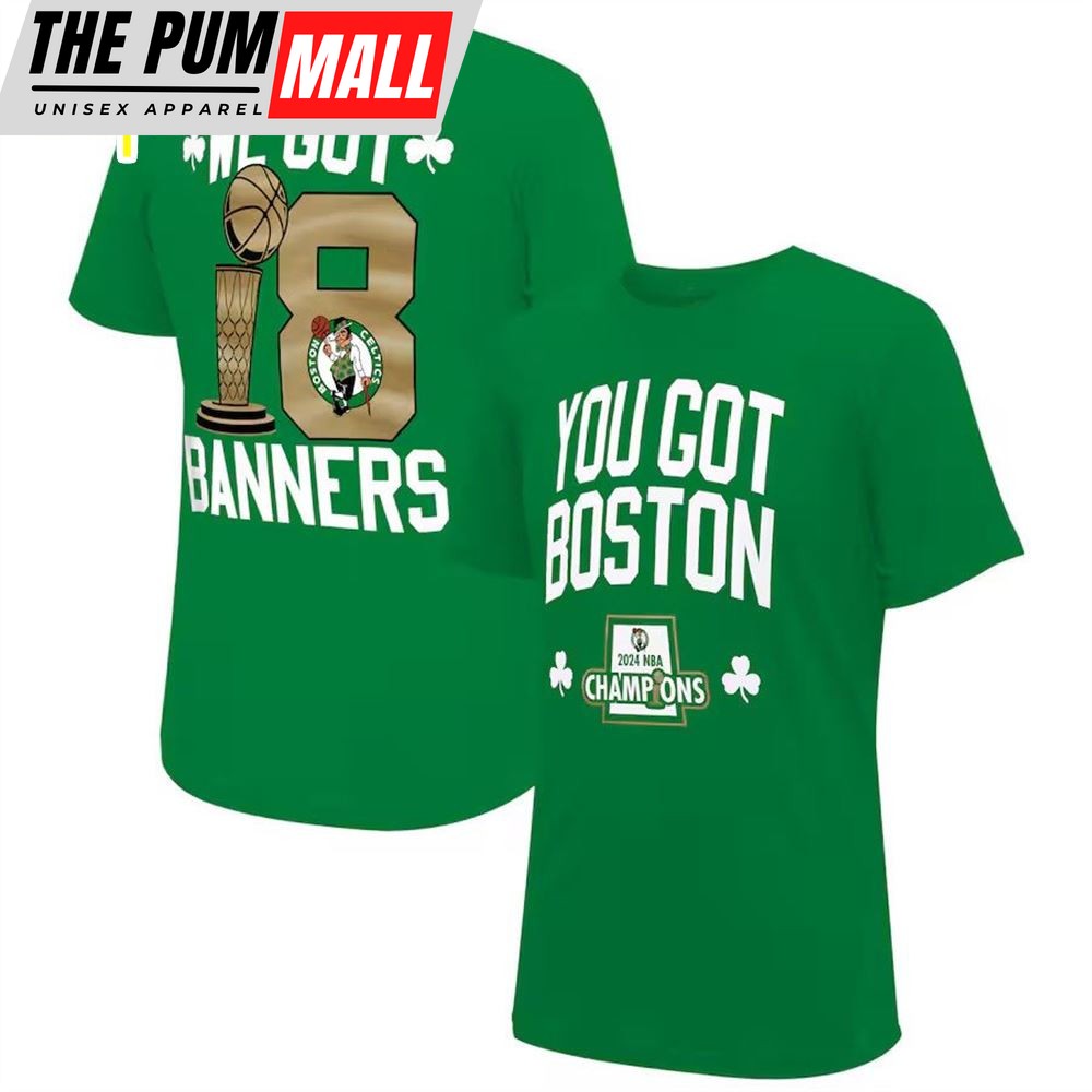 Boston Celtics 2025 NBA Finals Champions 18 Banners T-Shirt