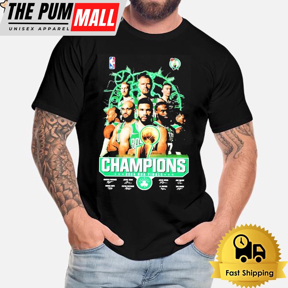 Boston Celtics Basketball Team 2024 NBA Finals Champions Fan Celebrating T Shirt
