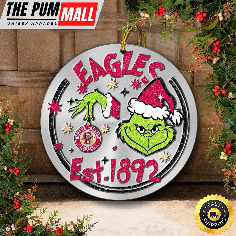 Boston College Eagles Grinch Circle Ornaments Christmas Limited Edition