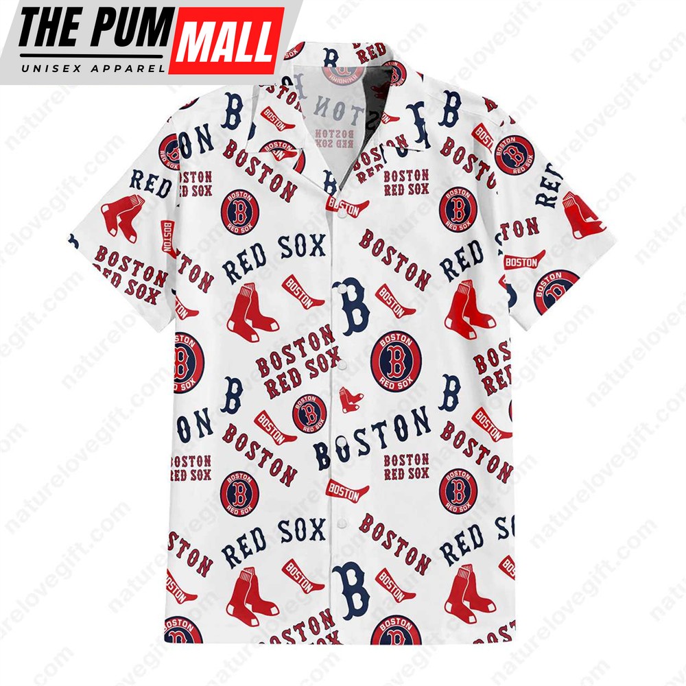 Boston Red Sox Team Logo MLB Baseball Hawaiian Shirt