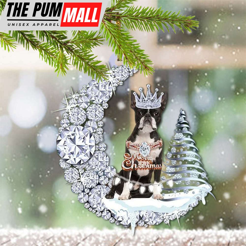 Boston Terrier Christmas Ornament Diamond Merry Xmas Boston Terrier Merchandise Limited Edition