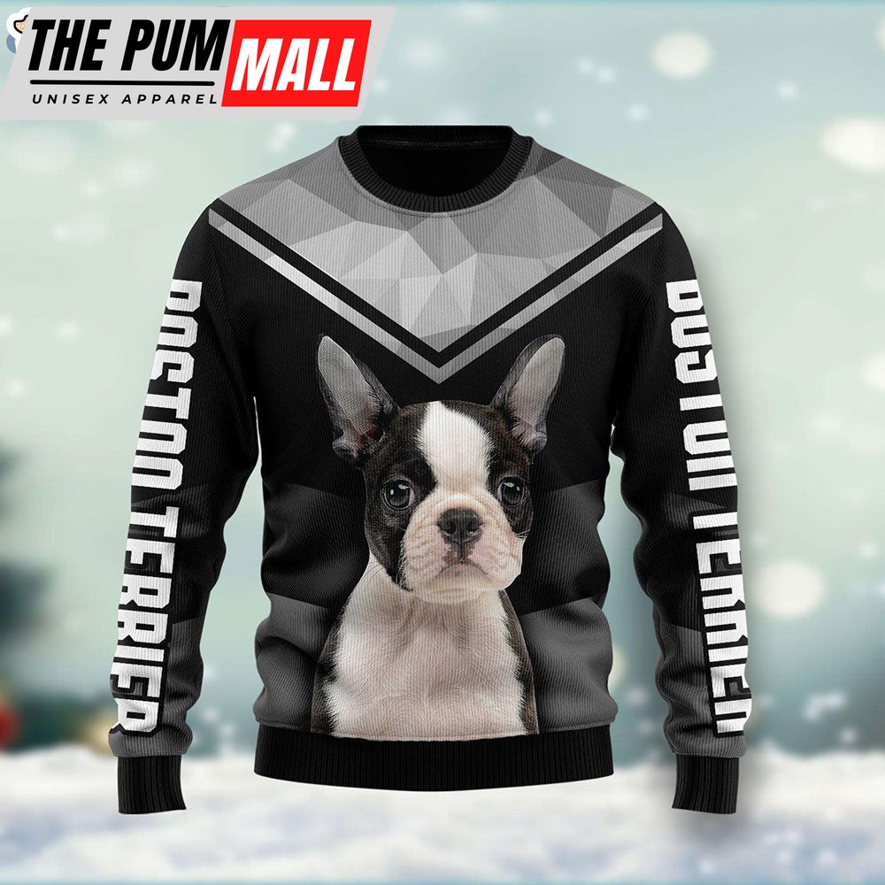 Boston Terrier Dog Lover Cute Gift Ugly Christmas Sweater – Christmas Gift For Pet Lovers