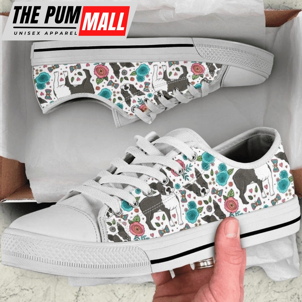 Boston Terrier Pattern Low Top Shoes PN205330Sb – Trendy Footwear