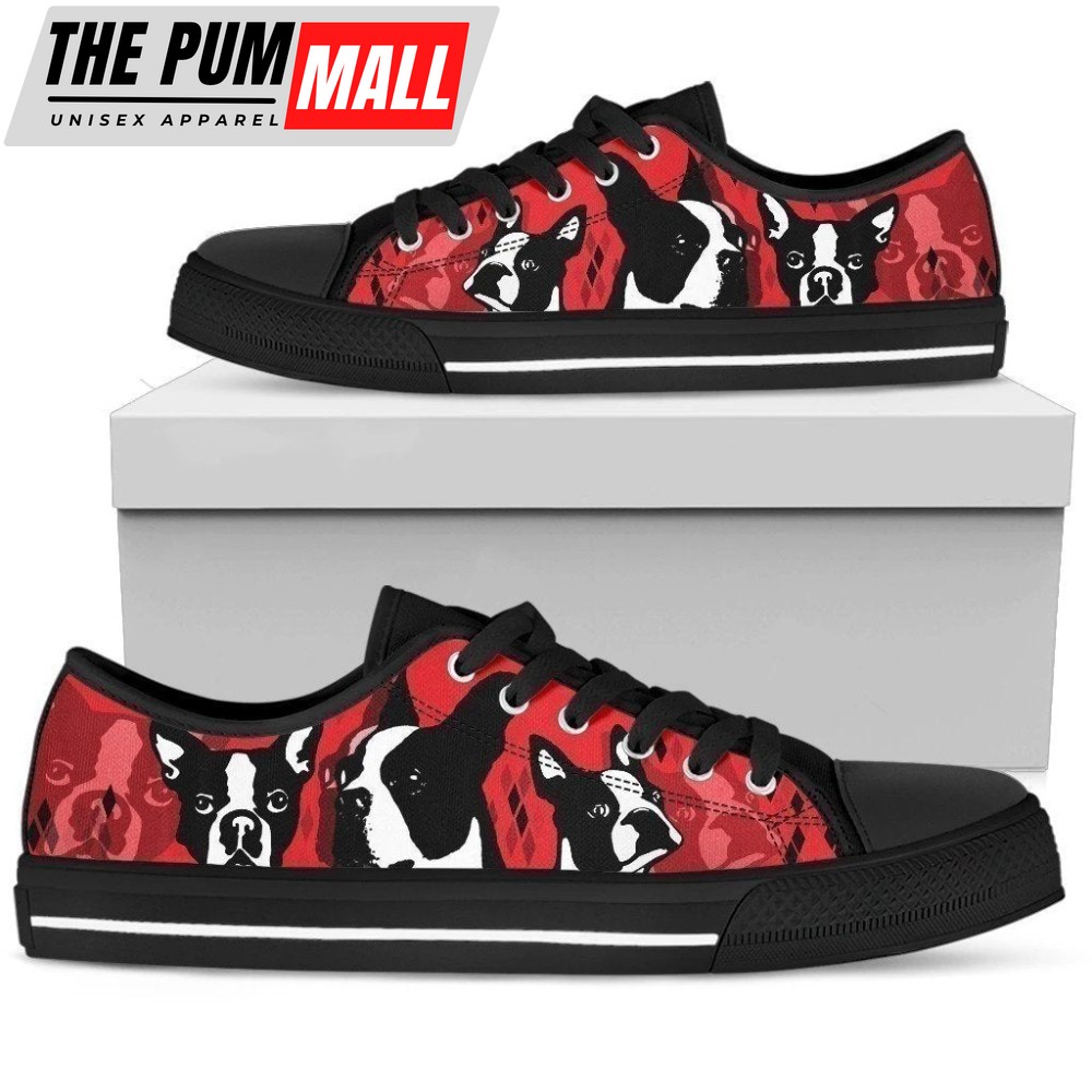 Boston Terrier Women’s Sneakers Low Top Shoes For Dog Lover NH09