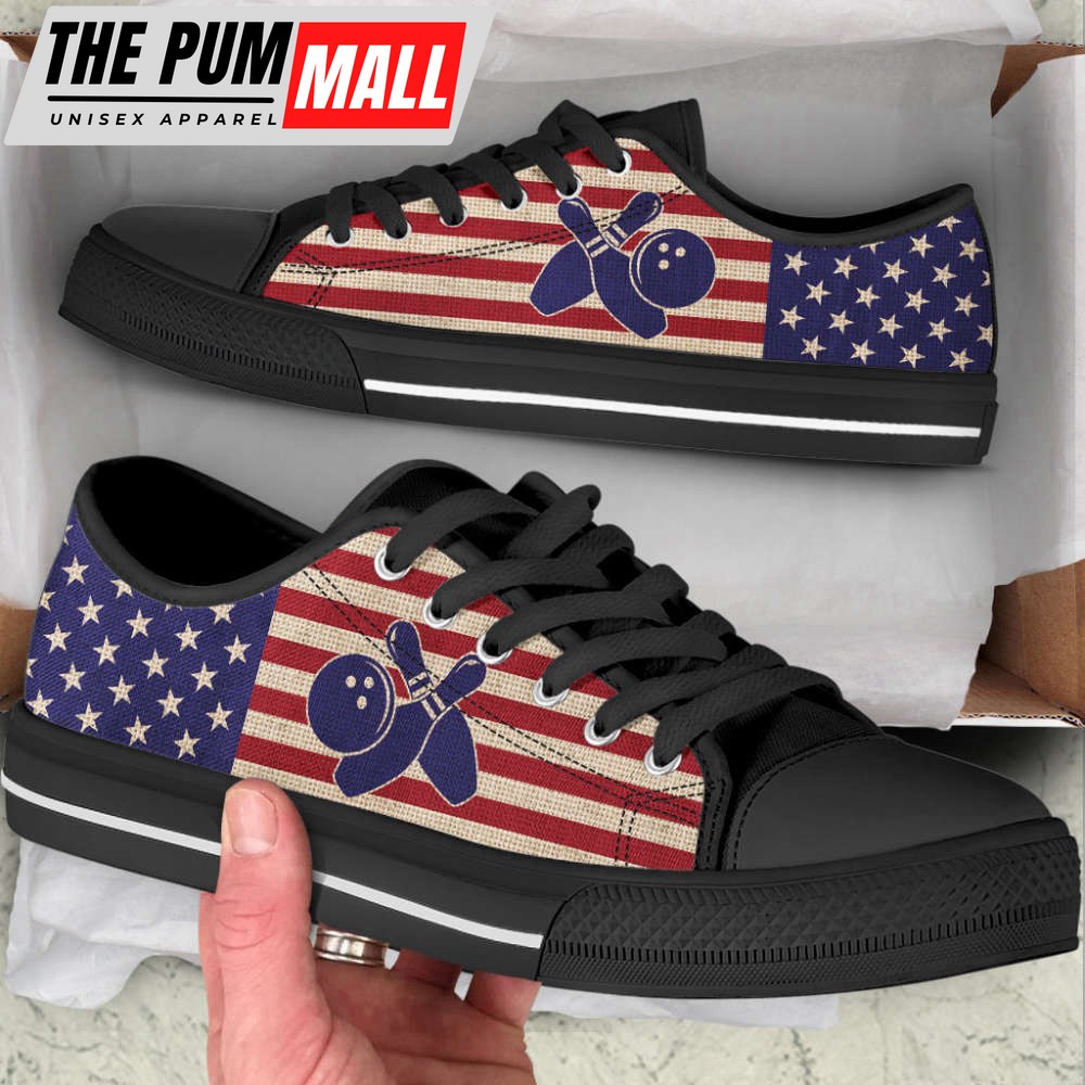 bowling-american-usa-flag-low-top-shoes-trendy-canvas-print-casual-gift-om5xg1b3 Bowling American USA Flag Low Top Shoes – Trendy Canvas Print Casual Gift
