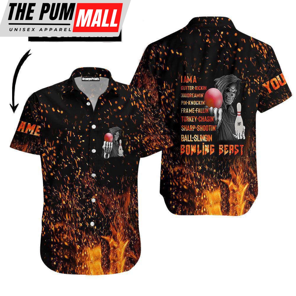 Bowling Beast Custom Name Hawaiian Shirt Men & Women HN1083