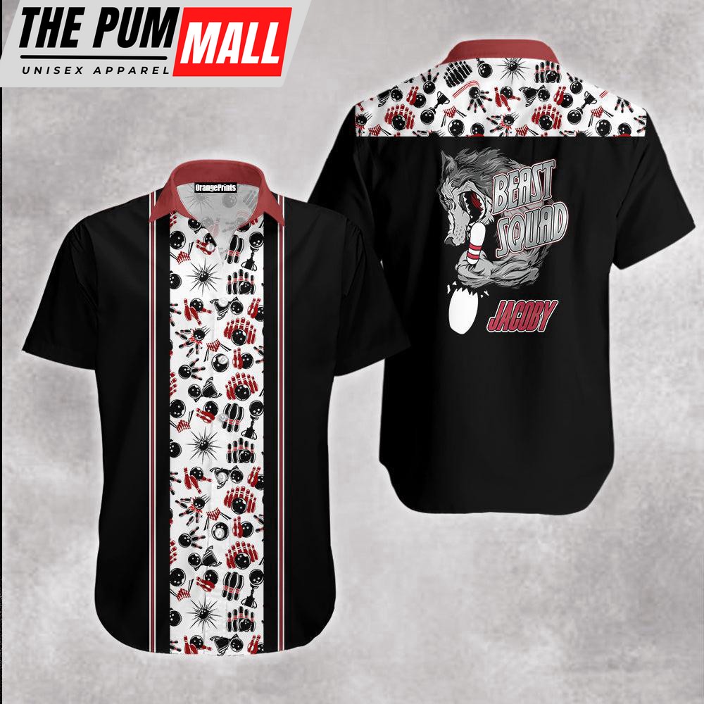 Bowling Beast Squad Custom Name Hawaiian Shirt For Unisex Gift HN1087