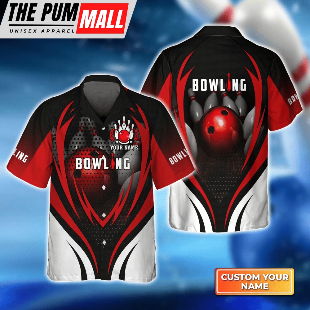 Bowling Hawaiian Shirt for Men & Women: Stylish Bowl Pin Design for Bowling Teams