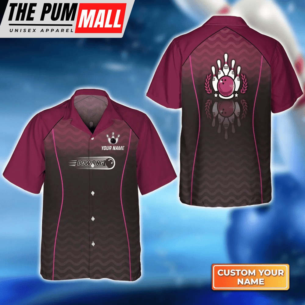 Bowling Interlaced Pattern Hawaiian Shirt, Bowling Hawaiian Shirt For Unisex Gift Bowling Team shirt