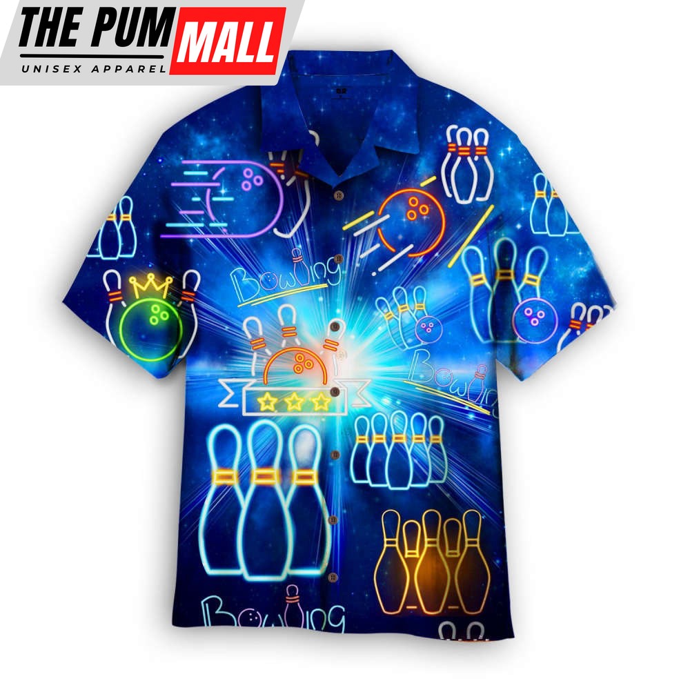 Bowling Neon Aloha Hawaiian Shirts For Men Women HL2241