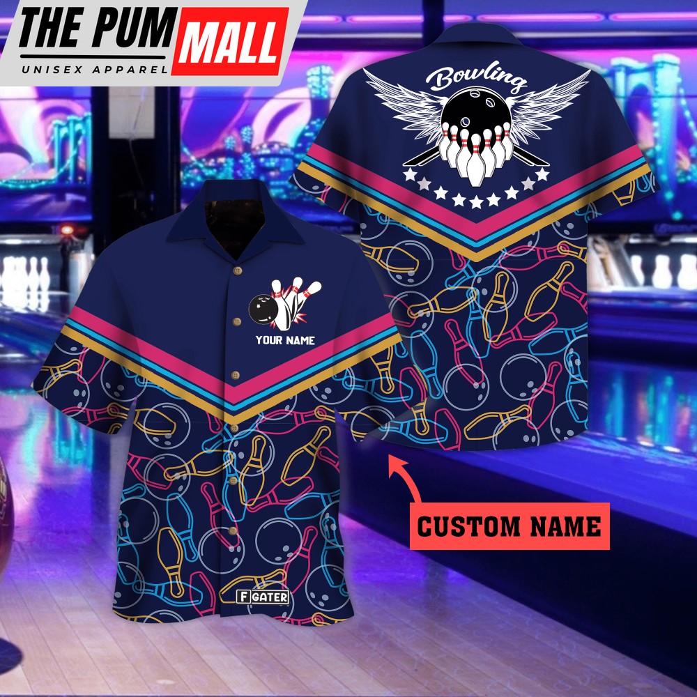 Bowling Pattern Custom Name Hawaiian Shirt For Men & Women HN3591