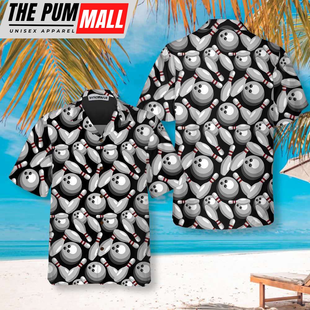 Bowling Pins & Balls Hawaiian Shirt – Perfect Gift for Enthusiasts Seamless Patterns